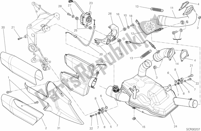 Wszystkie części do System Wydechowy Ducati Multistrada 1200 S GT 2014